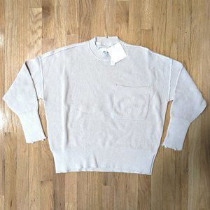 PISTOLA DENIM Darya Oversized Crewneck Pullover in Dove Size S (NEW WITH TAGS)